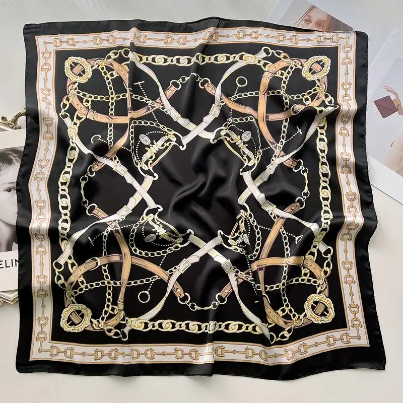 Vintage Inspired Faux Silk Korean Scarf