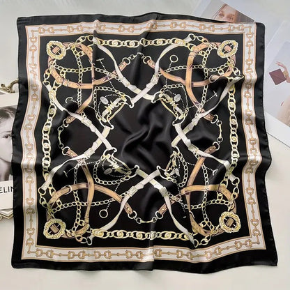 Vintage Inspired Faux Silk Korean Scarf