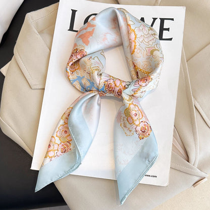 Vintage Inspired Faux Silk Korean Scarf