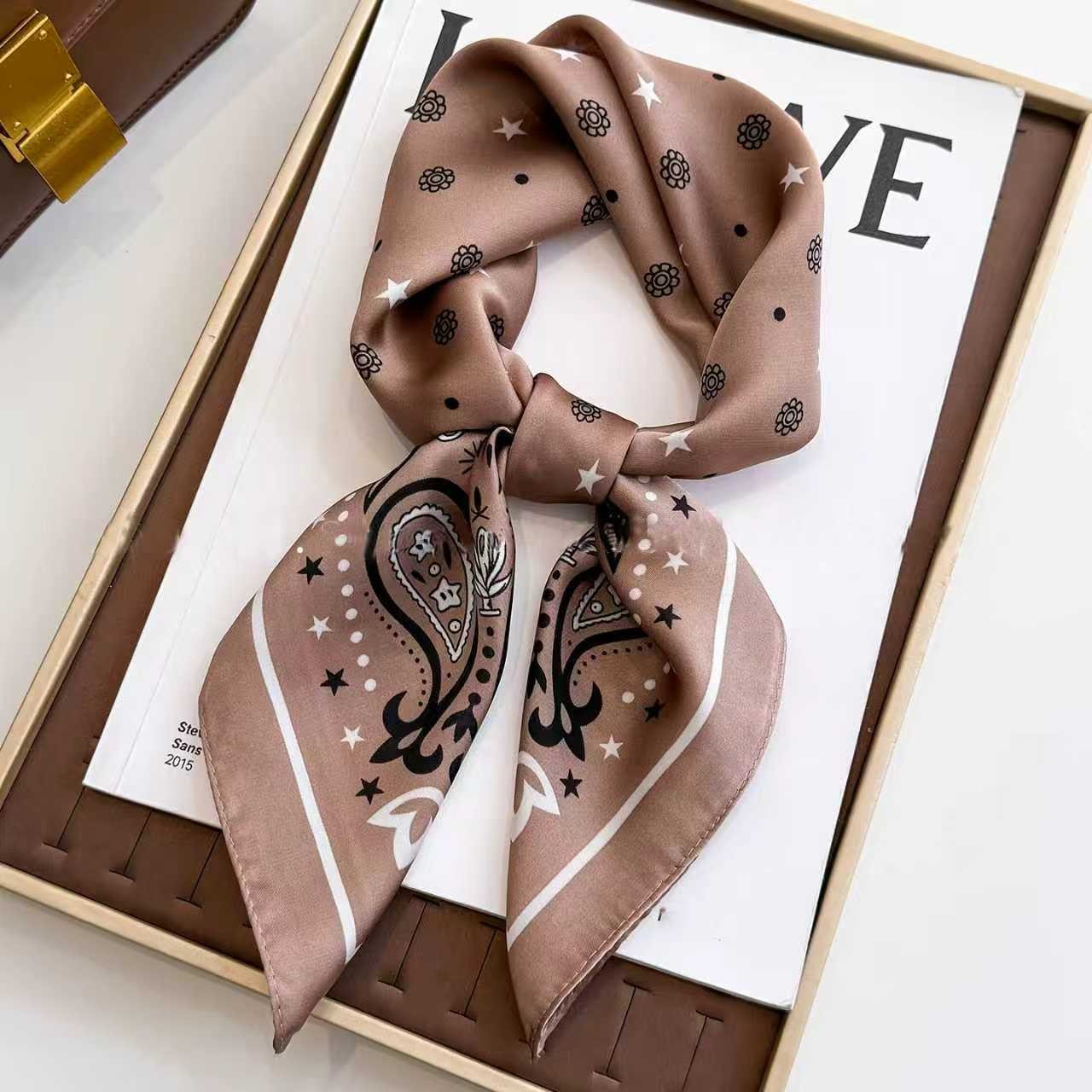 Vintage Inspired Faux Silk Korean Scarf