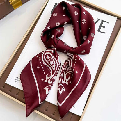 Vintage Inspired Faux Silk Korean Scarf