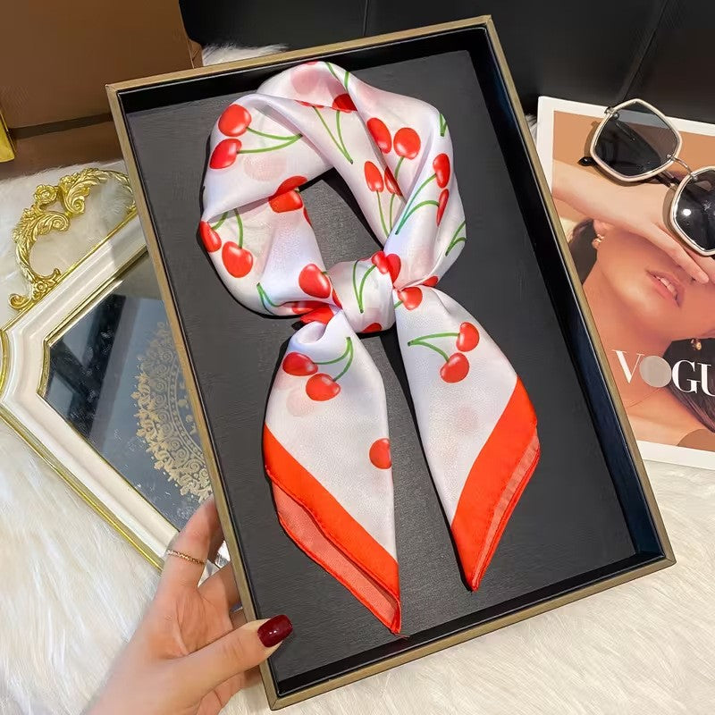 Vintage Inspired Faux Silk Korean Scarf
