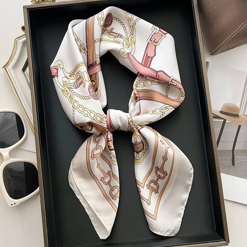 Vintage Inspired Faux Silk Korean Scarf