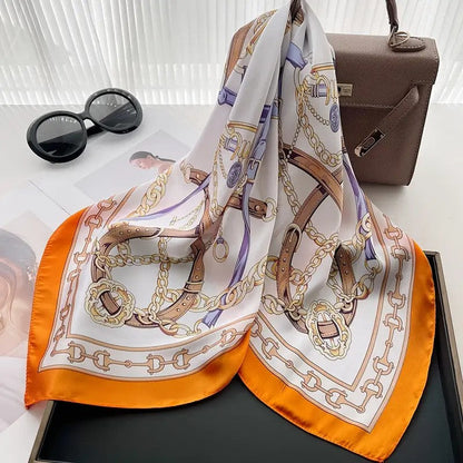 Vintage Inspired Faux Silk Korean Scarf