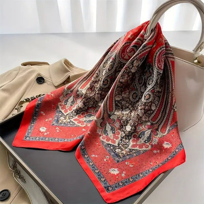 Vintage Inspired Faux Silk Korean Scarf