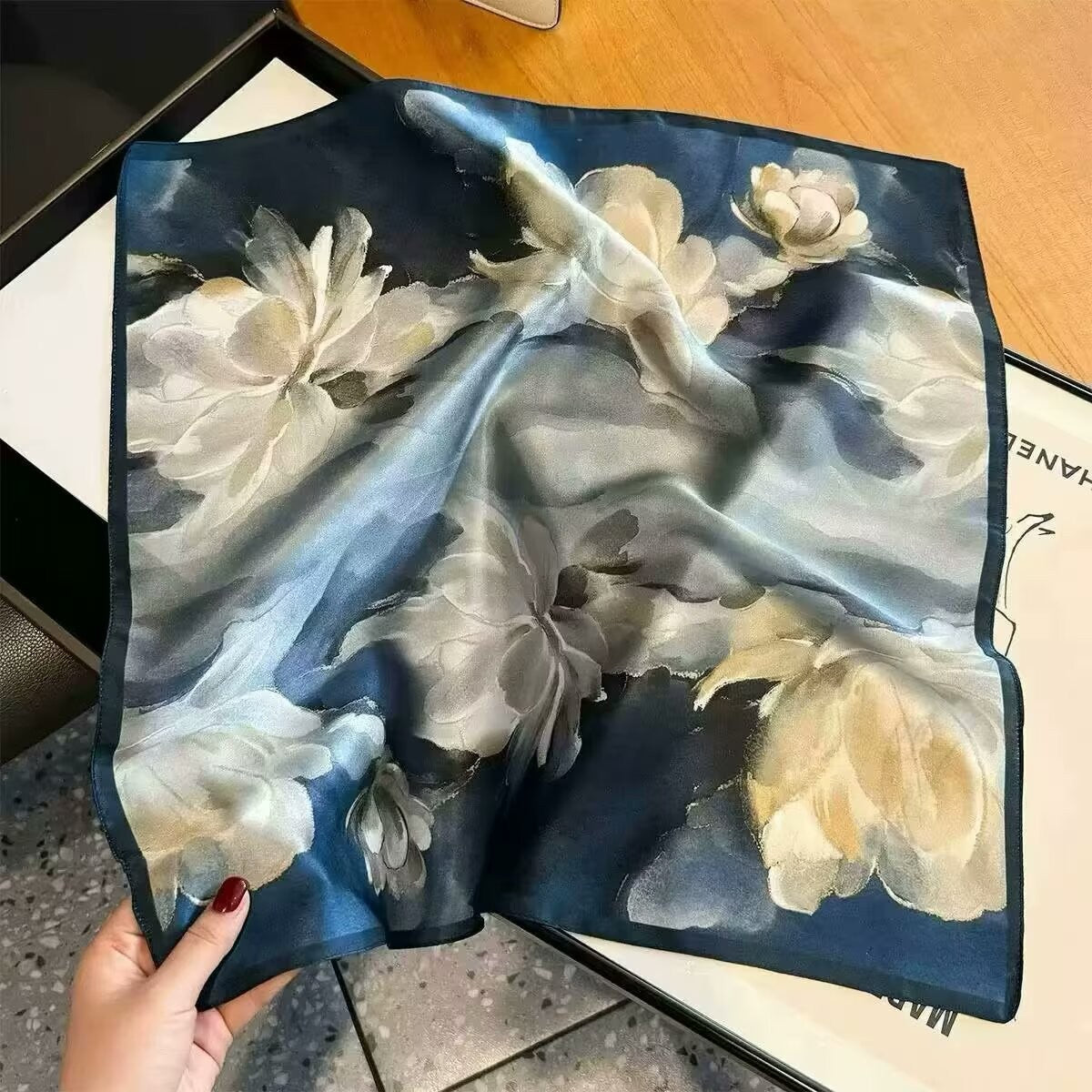 Vintage Inspired Faux Silk Korean Scarf
