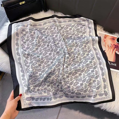 Vintage Inspired Faux Silk Korean Scarf