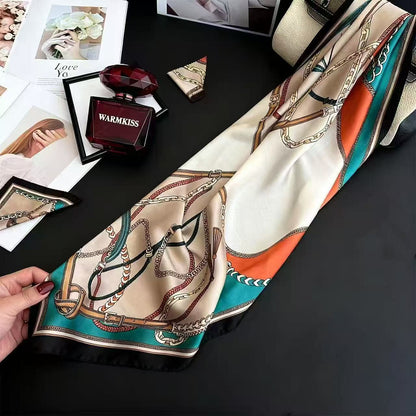 Vintage Inspired Faux Silk Korean Scarf