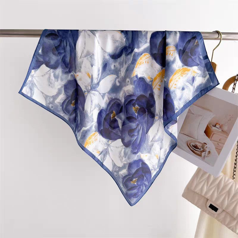 Vintage Inspired Faux Silk Korean Scarf