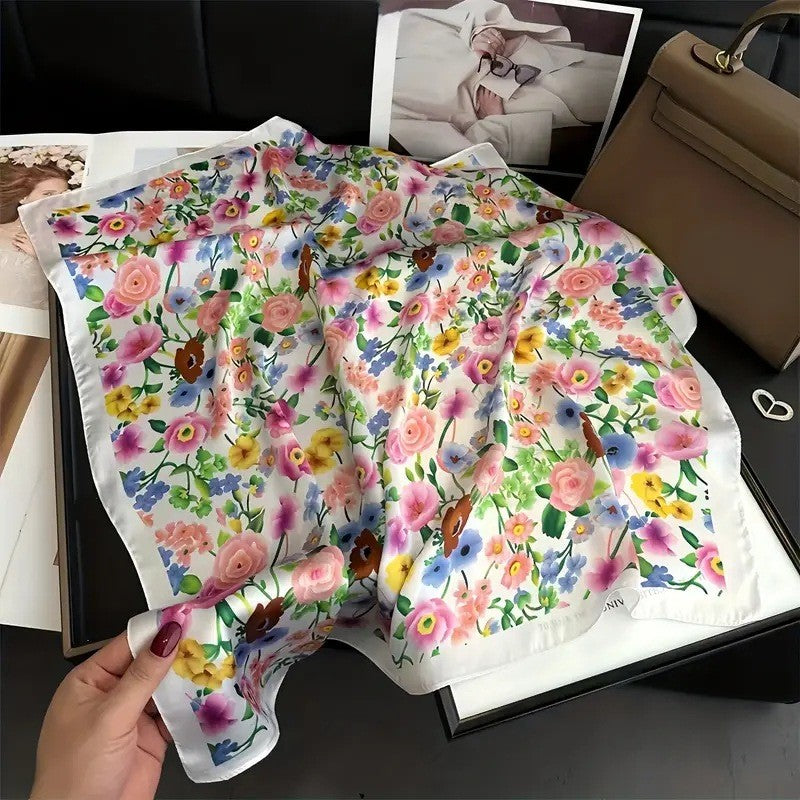 Vintage Inspired Faux Silk Korean Scarf