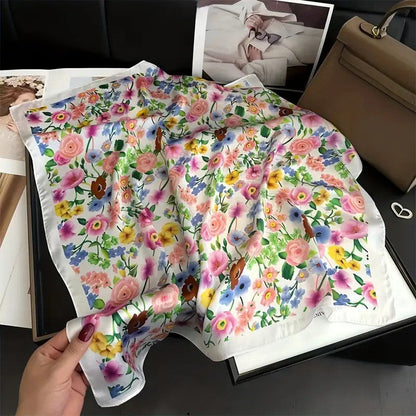 Vintage Inspired Faux Silk Korean Scarf