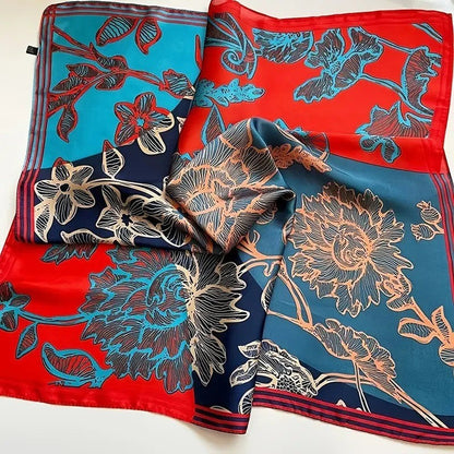 Vintage Inspired Faux Silk Korean Scarf