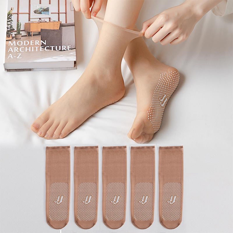 Clear Grip Crystal Ankle Socks