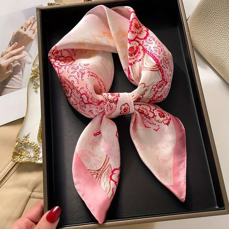 Vintage Inspired Faux Silk Korean Scarf