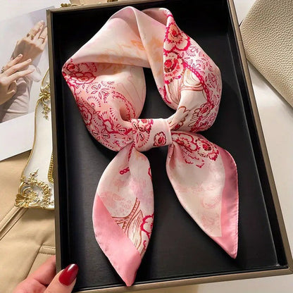 Vintage Inspired Faux Silk Korean Scarf