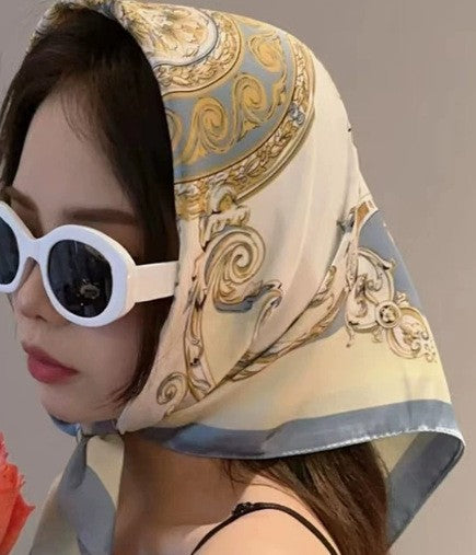 Vintage Inspired Faux Silk Korean Scarf