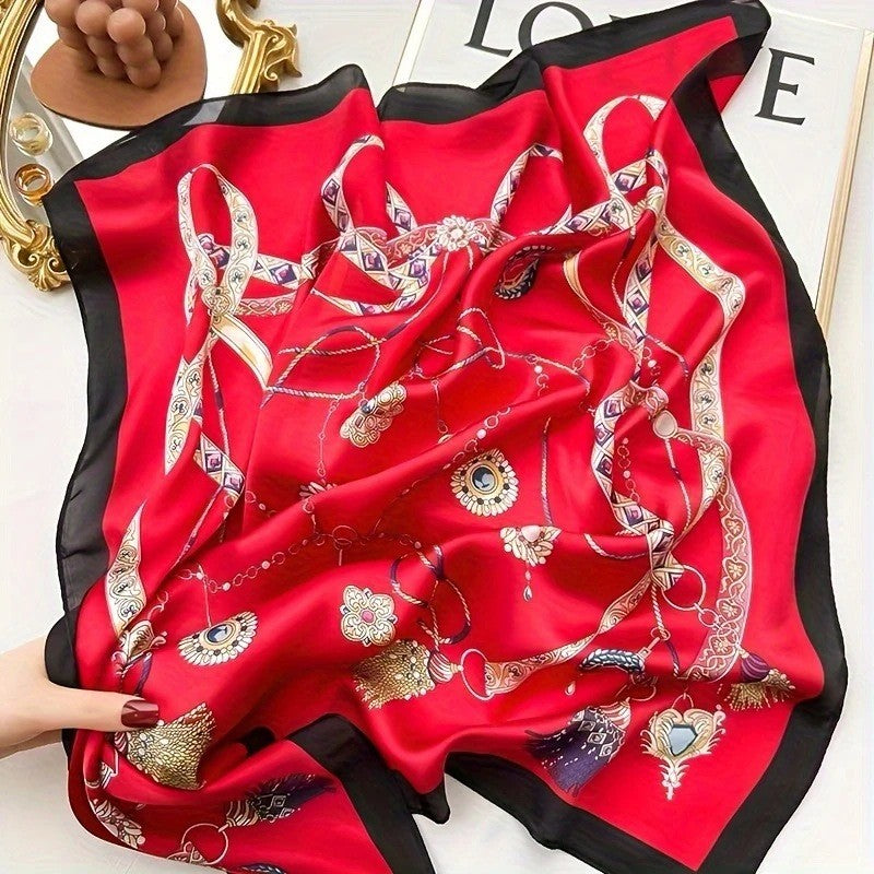 Vintage Inspired Faux Silk Korean Scarf