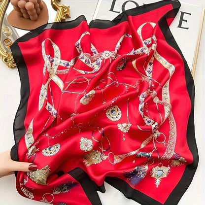 Vintage Inspired Faux Silk Korean Scarf