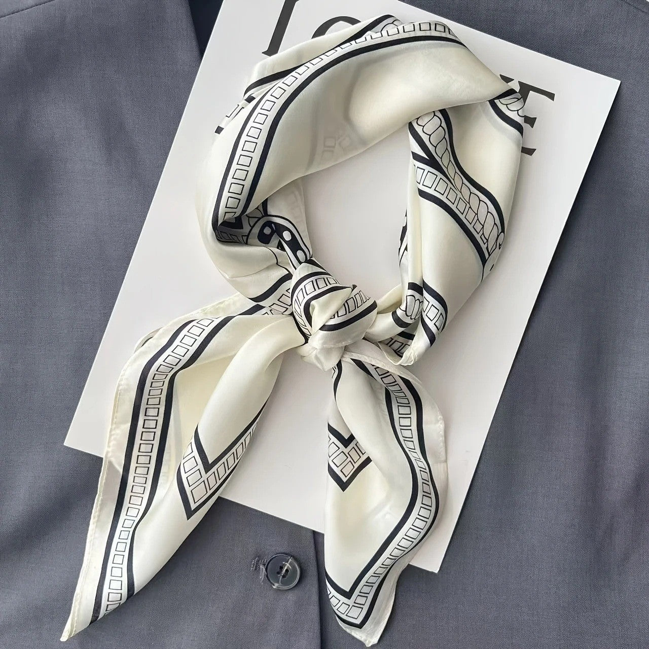 Vintage Inspired Faux Silk Korean Scarf