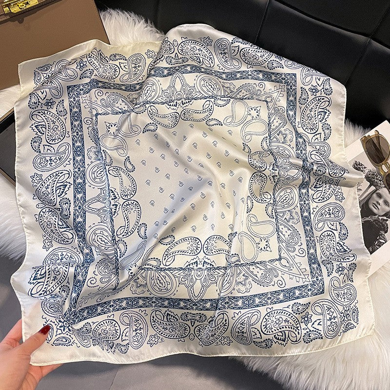 Vintage Inspired Faux Silk Korean Scarf