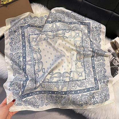 Vintage Inspired Faux Silk Korean Scarf
