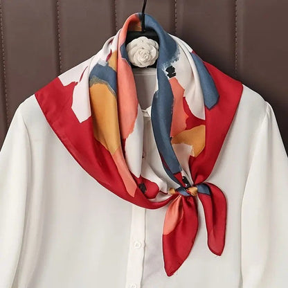 Vintage Inspired Faux Silk Korean Scarf