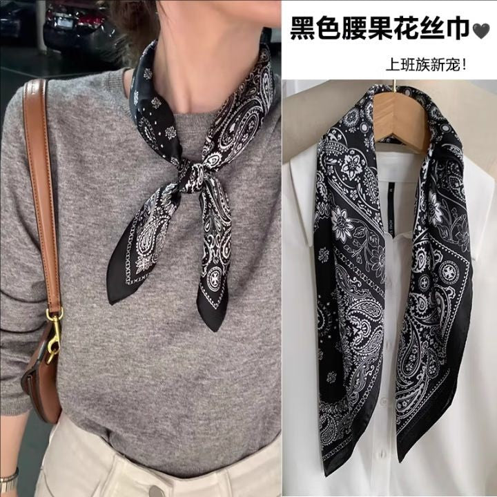 Vintage Inspired Faux Silk Korean Scarf