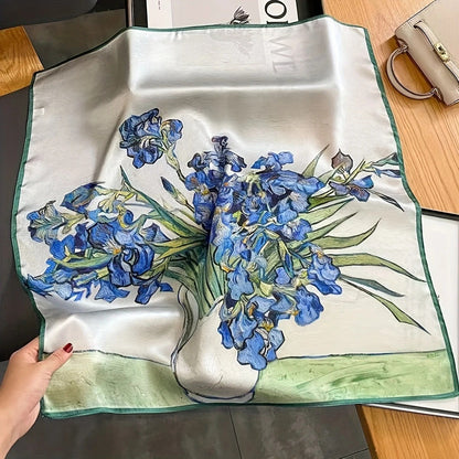 Vintage Inspired Faux Silk Korean Scarf