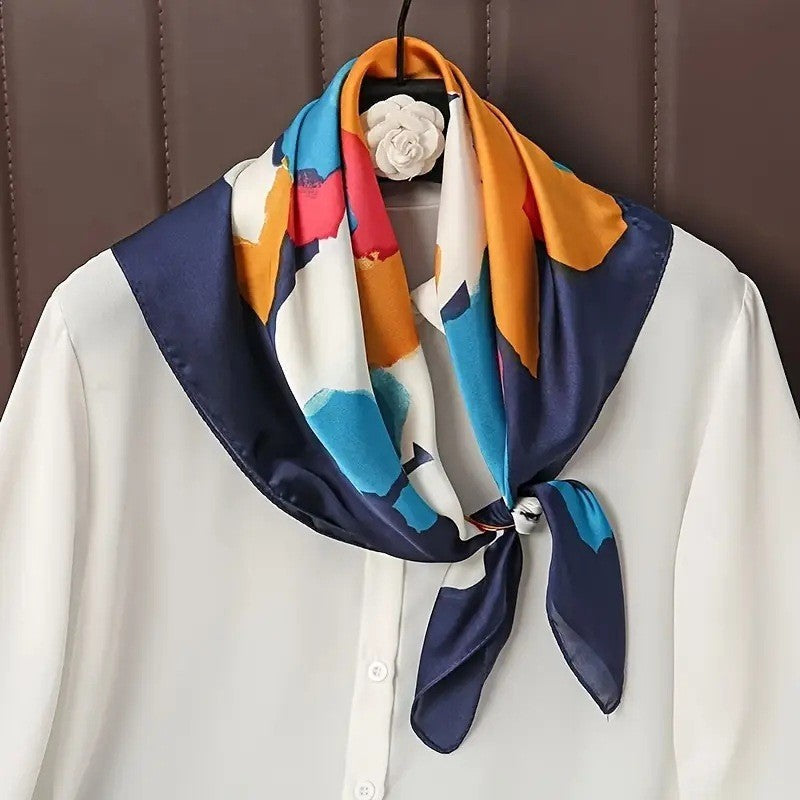 Vintage Inspired Faux Silk Korean Scarf