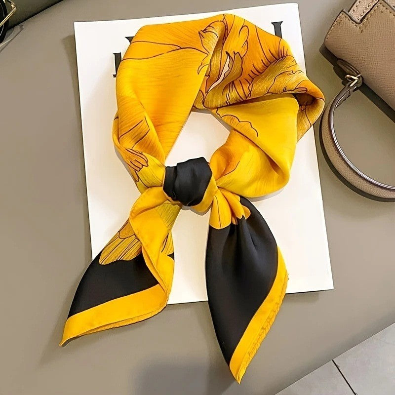 Vintage Inspired Faux Silk Korean Scarf