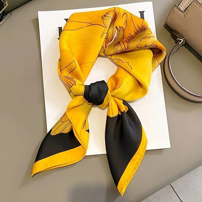 Vintage Inspired Faux Silk Korean Scarf
