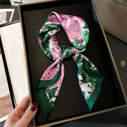 Vintage Inspired Faux Silk Korean Scarf