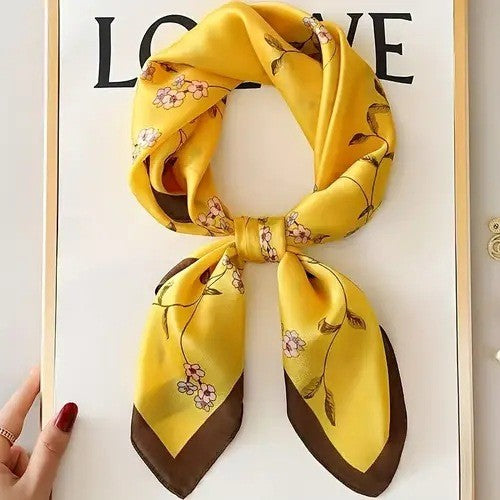 Vintage Inspired Faux Silk Korean Scarf