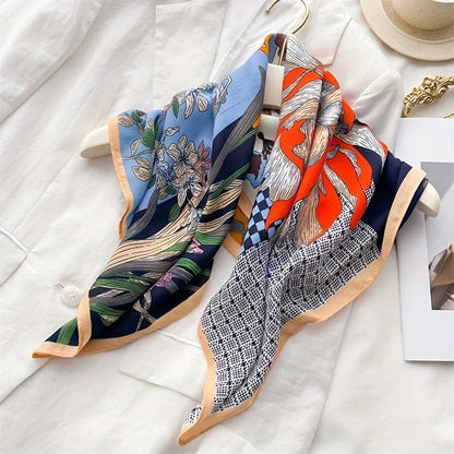 Vintage Inspired Faux Silk Korean Scarf