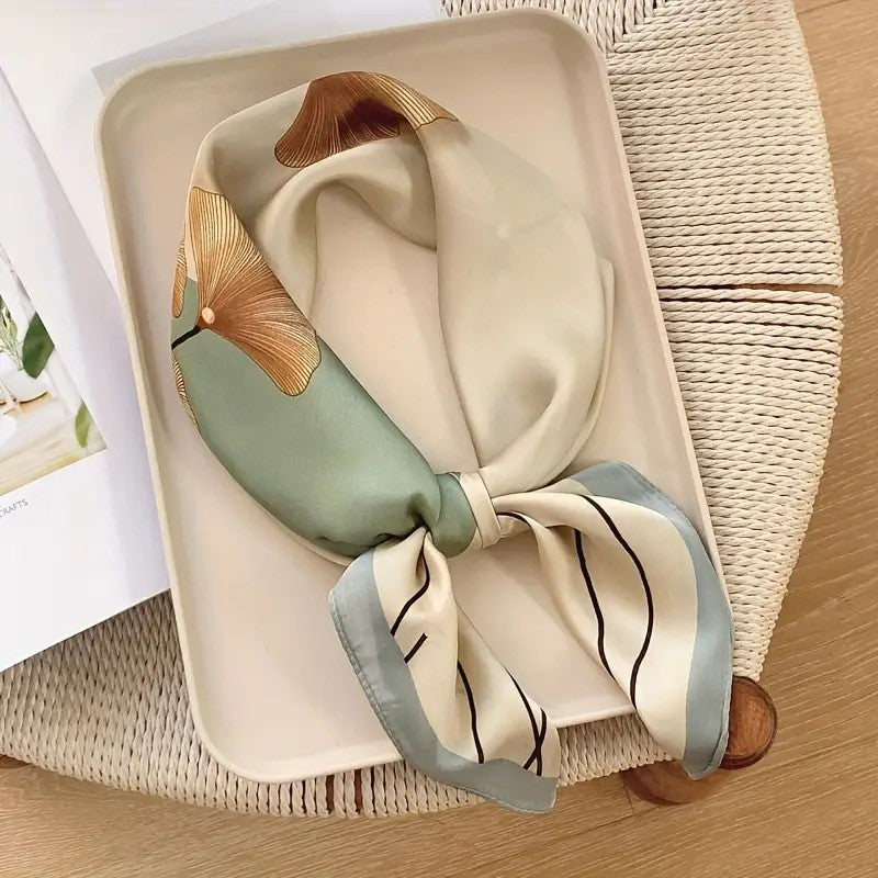 Vintage Inspired Faux Silk Korean Scarf