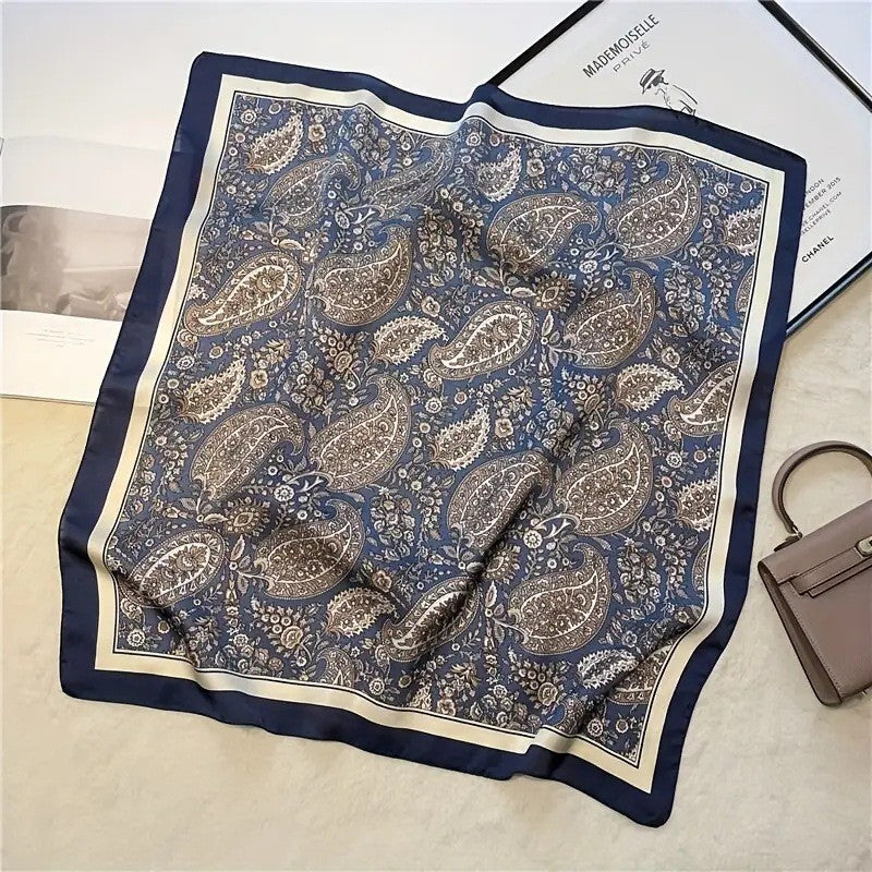 Vintage Inspired Faux Silk Korean Scarf