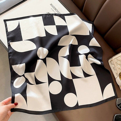 Vintage Inspired Faux Silk Korean Scarf