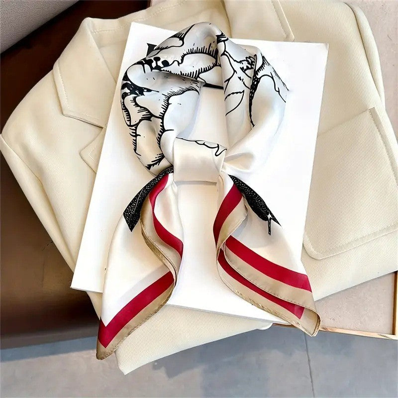 Vintage Inspired Faux Silk Korean Scarf