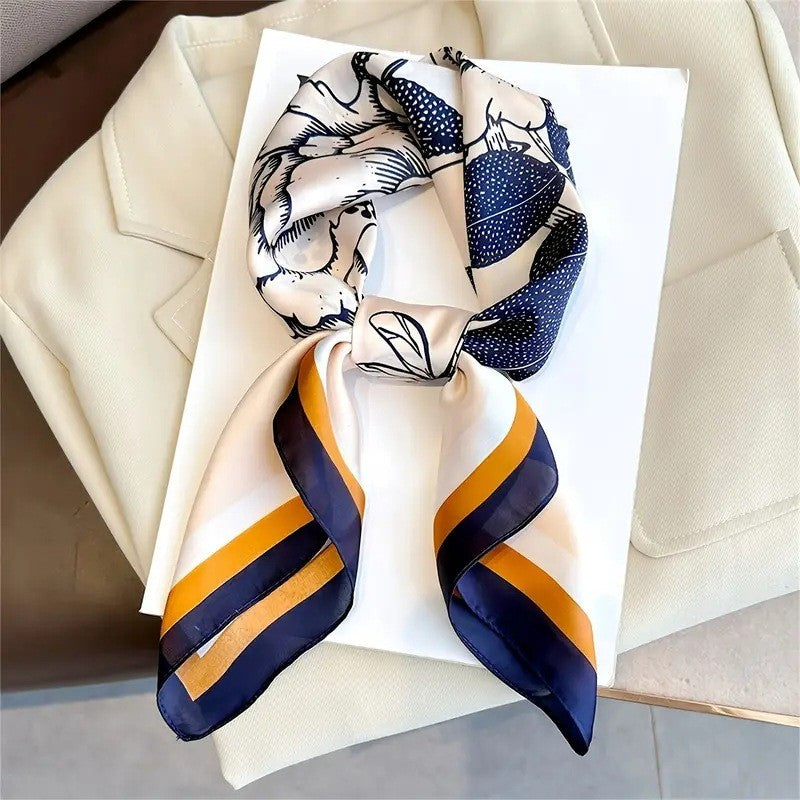 Vintage Inspired Faux Silk Korean Scarf