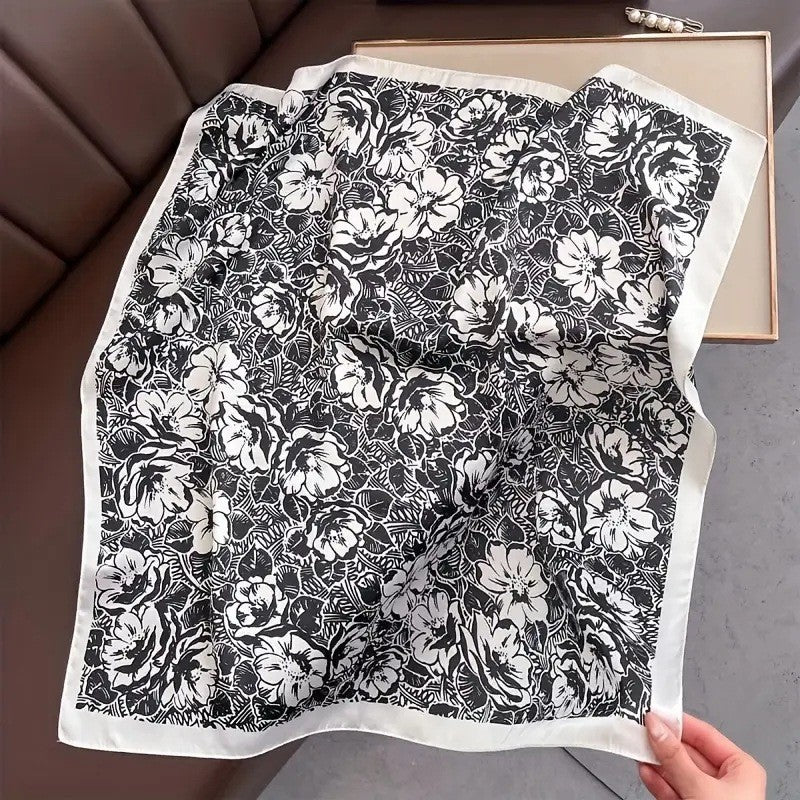 Vintage Inspired Faux Silk Korean Scarf