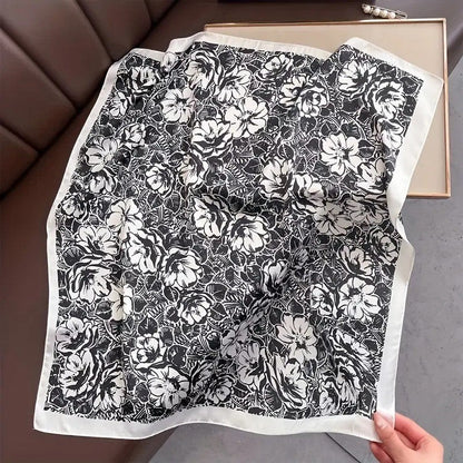 Vintage Inspired Faux Silk Korean Scarf