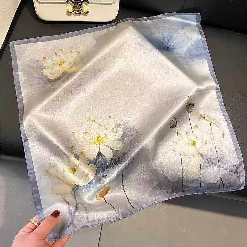 Vintage Inspired Faux Silk Korean Scarf