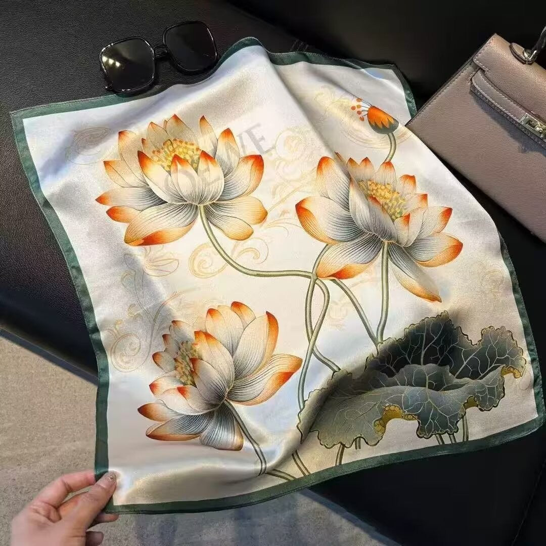 Vintage Inspired Faux Silk Korean Scarf