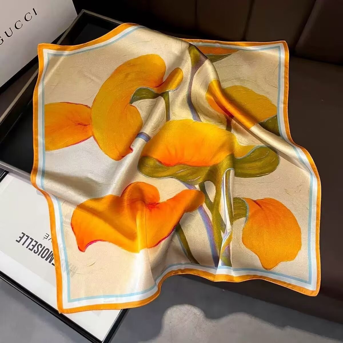 Vintage Inspired Faux Silk Korean Scarf