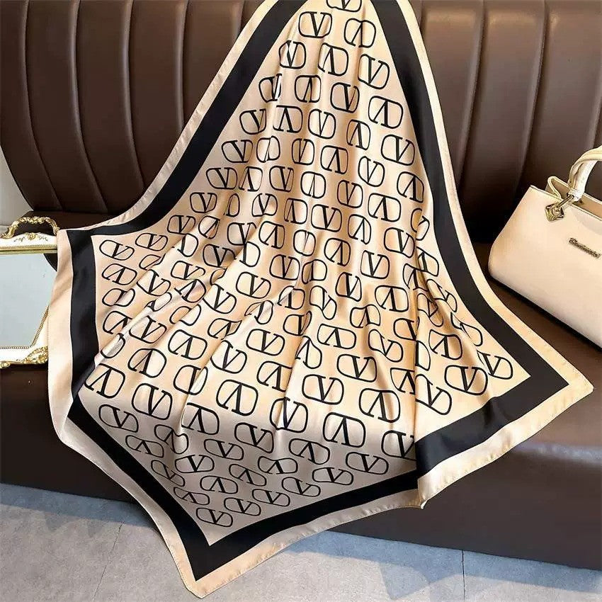 Vintage Inspired Faux Silk Korean Scarf