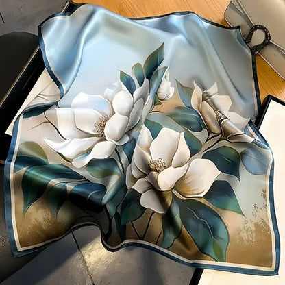 Vintage Inspired Faux Silk Korean Scarf