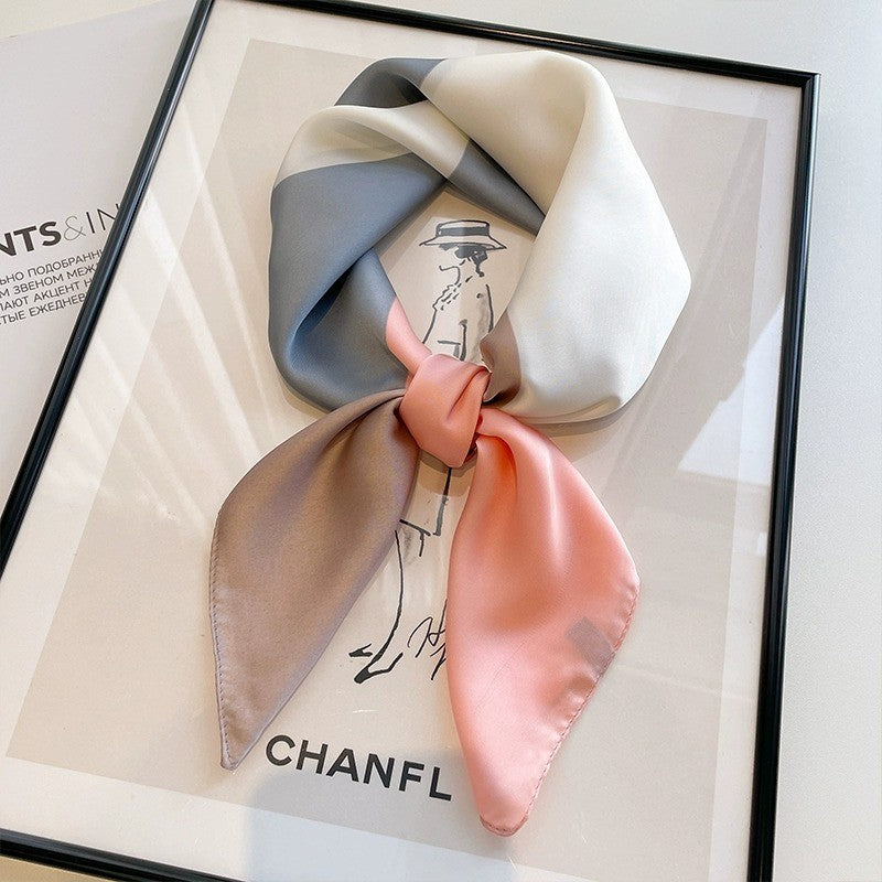 Vintage Inspired Faux Silk Korean Scarf