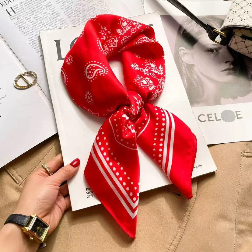 Vintage Inspired Faux Silk Korean Scarf