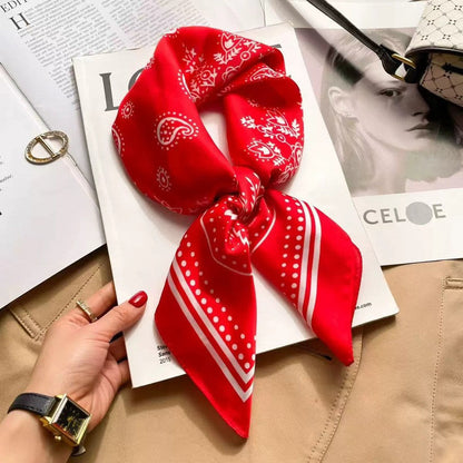 Vintage Inspired Faux Silk Korean Scarf