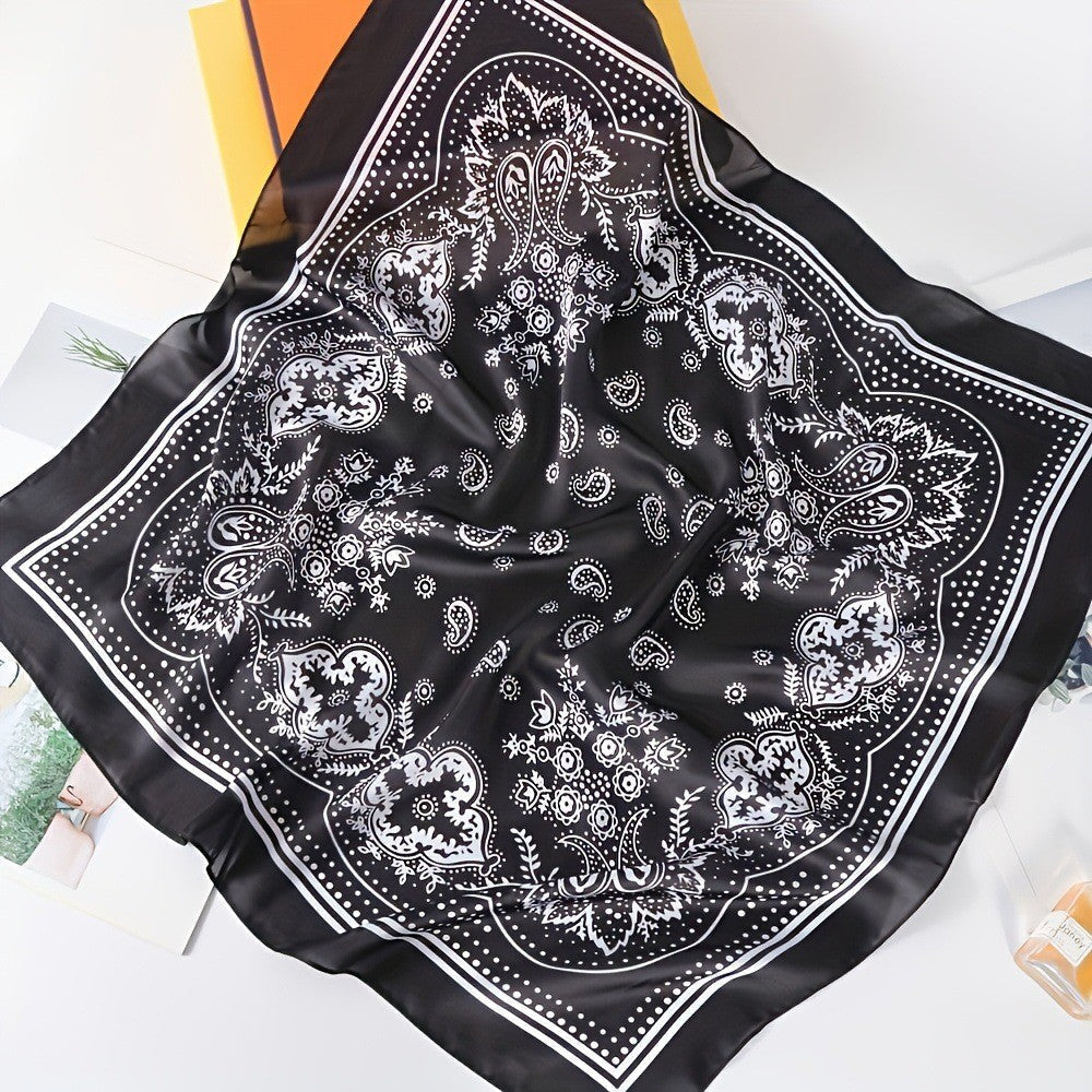 Vintage Inspired Faux Silk Korean Scarf